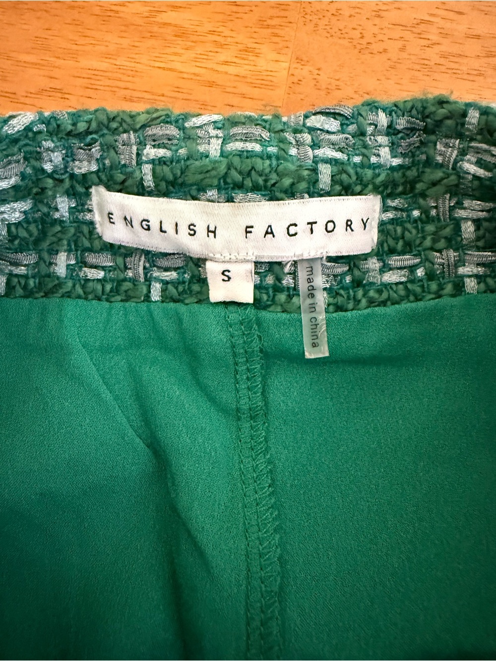 English Factory Green Tweed Skort Classic Old Money Small Preppy - Picture 8 of 9